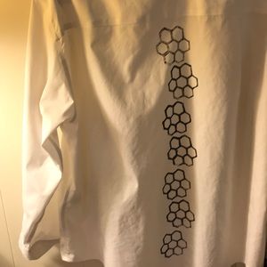 Talbots button down with honeycomb print